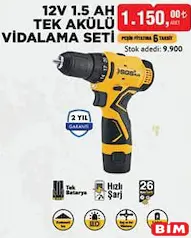 SGS 12 V 1.5 AH TEK AKÜLÜ VİDALAMA SETİ